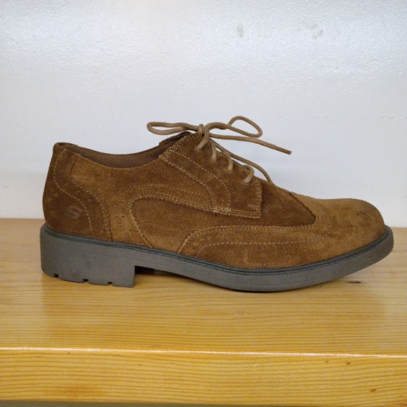 Skechers‎ Mens Wingtip Shoes Size 8.5 Brown Suede Leather Upper Oxfords main image 12